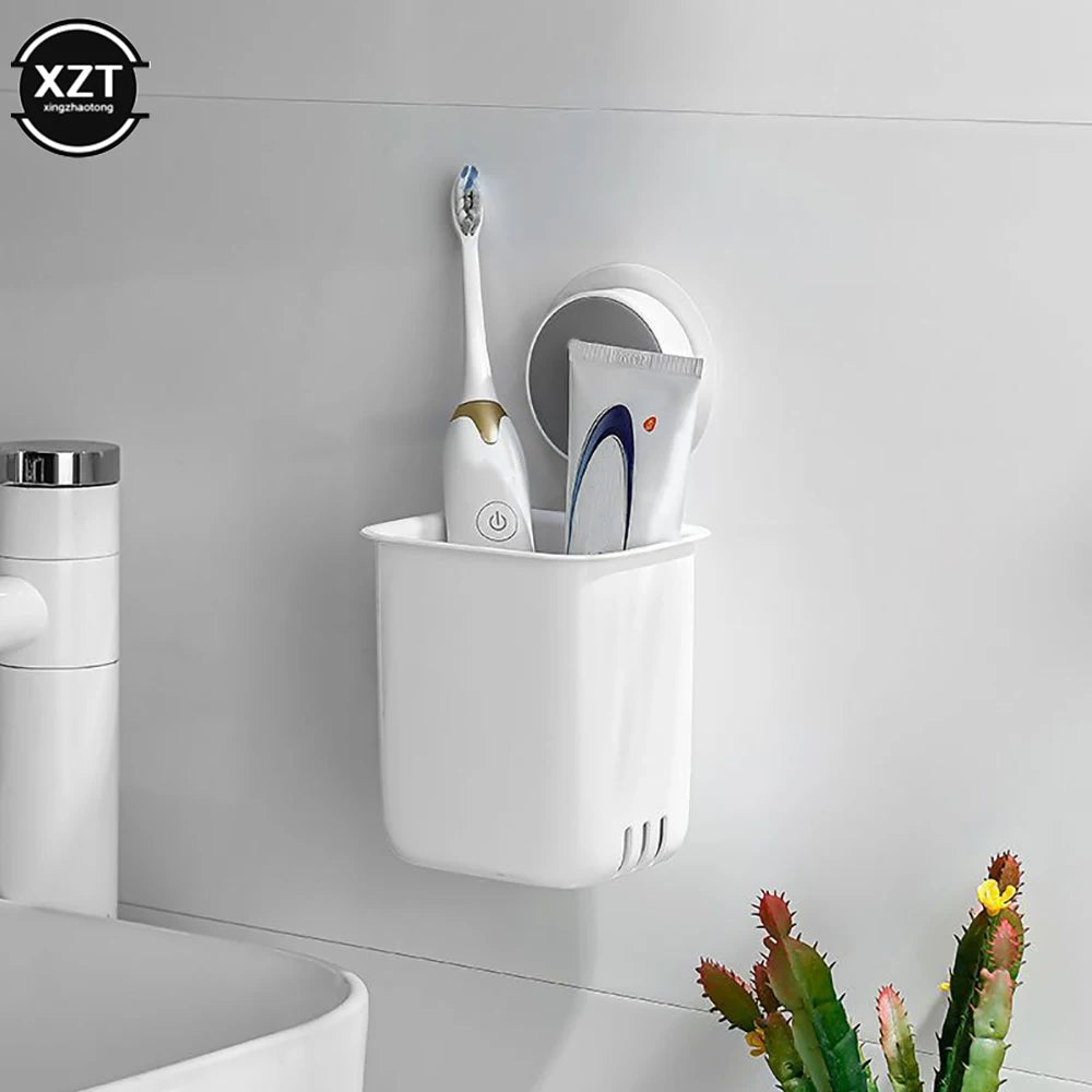 Portable Wall-Mounted Toothbrush & Toothpaste Holder