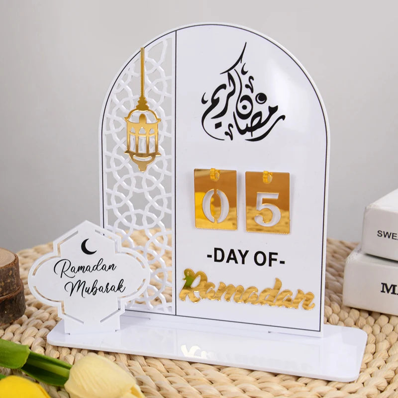 EID Mubarak 2025 Acrylic Countdown Calendar - Ramadan Home Decor