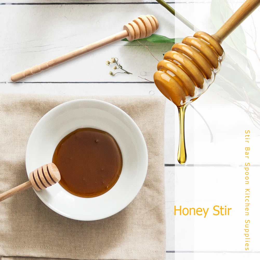 Wooden Honey Spoon & Stir Bar Set - 50/2/1 Pieces