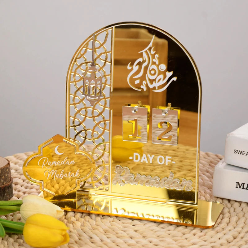 EID Mubarak 2025 Acrylic Countdown Calendar - Ramadan Home Decor