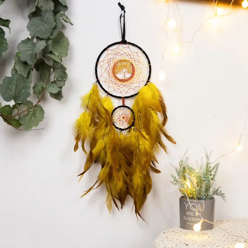 Wall Hanging Dream catchers Gem Crystal Tree Of Life Dream Catcher Home Decoration Room Wind Chimes Ornaments Dream Catchers