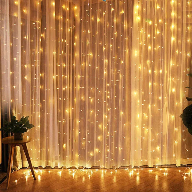 EID Mubarak 2025 LED Curtain Garland - Ramadan & Festive Decor