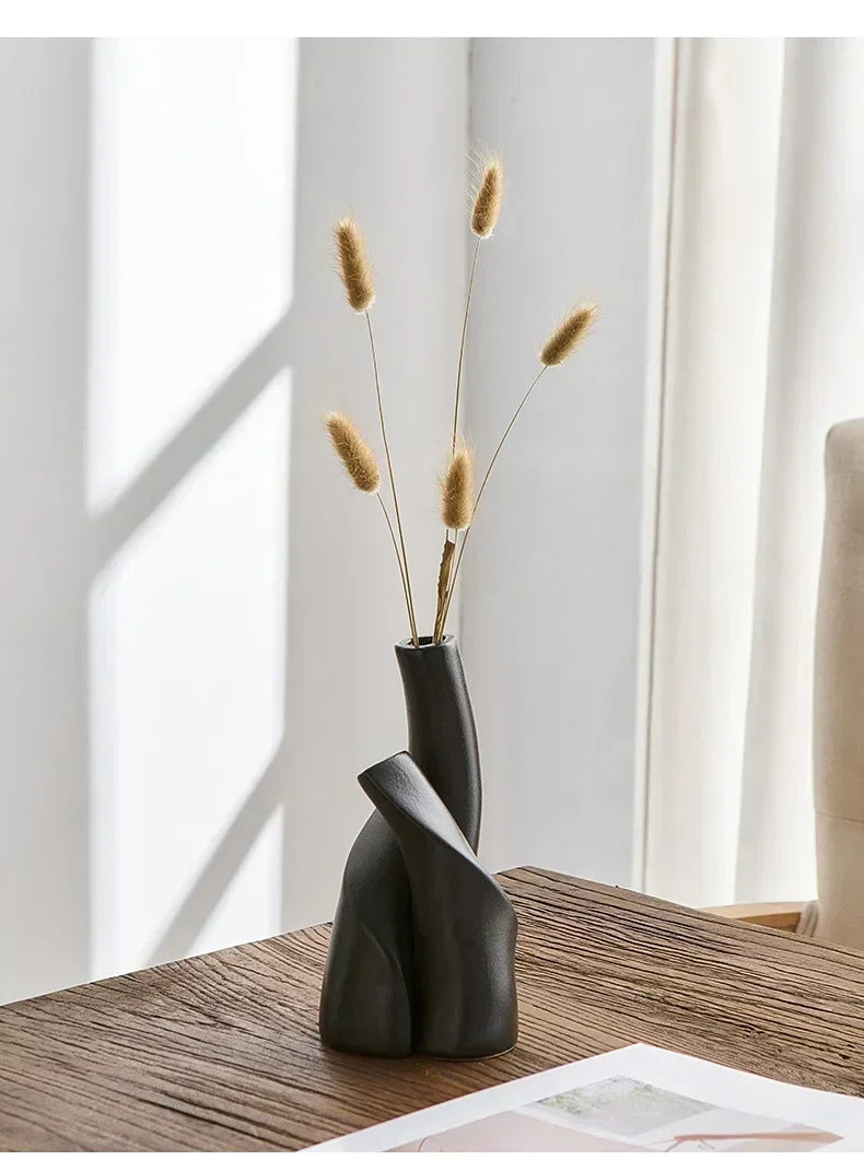 Handmade Ceramic Frosted Vase for Home Decor