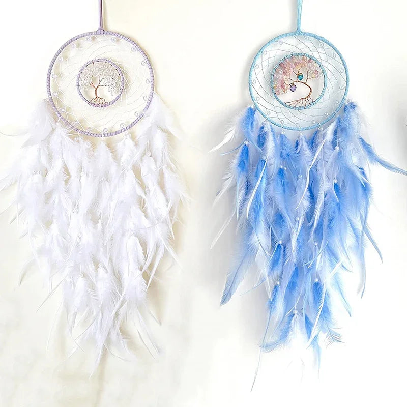 Wall Hanging Dream catchers Gem Crystal Tree Of Life Dream Catcher Home Decoration Room Wind Chimes Ornaments Dream Catchers