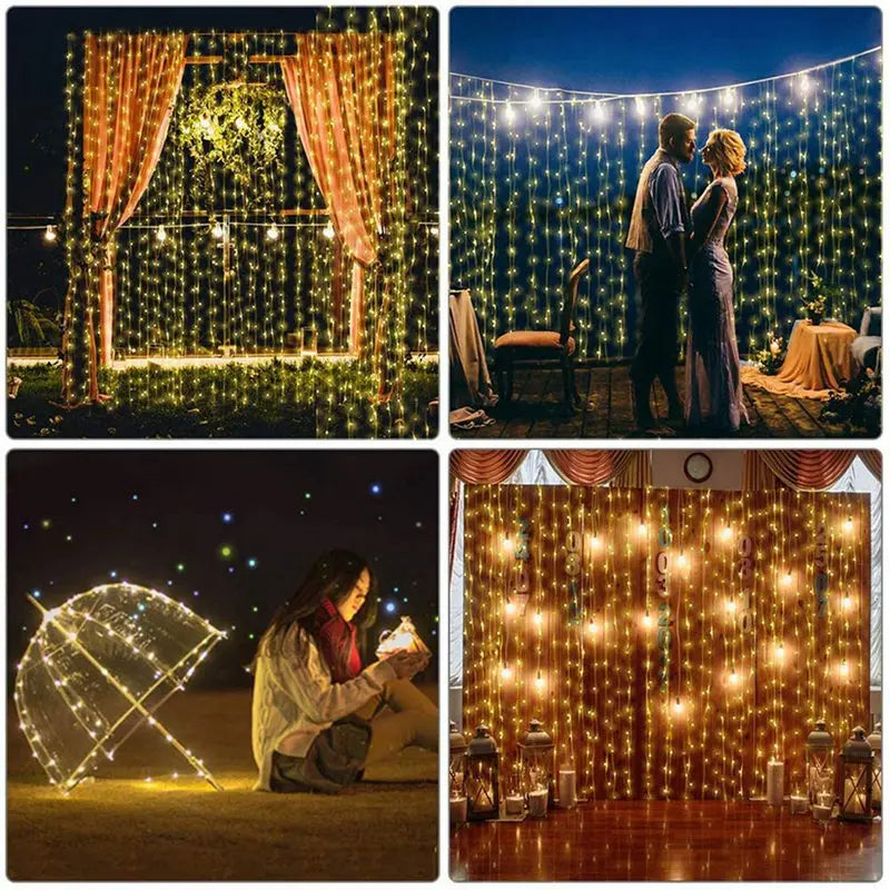 EID Mubarak 2025 LED Curtain Garland - Ramadan & Festive Decor