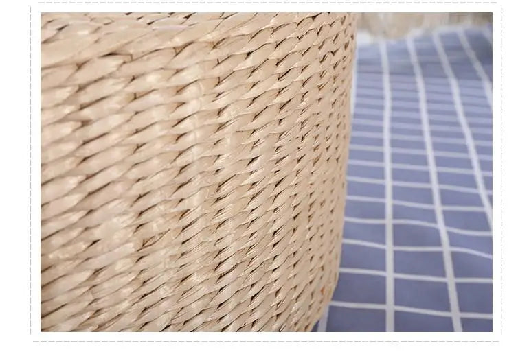 Hot 40cm*40cm Handmade Woven Natural Straw Round Pouf Tatami Cushion Floor Japanese Style Cushion Home Textile