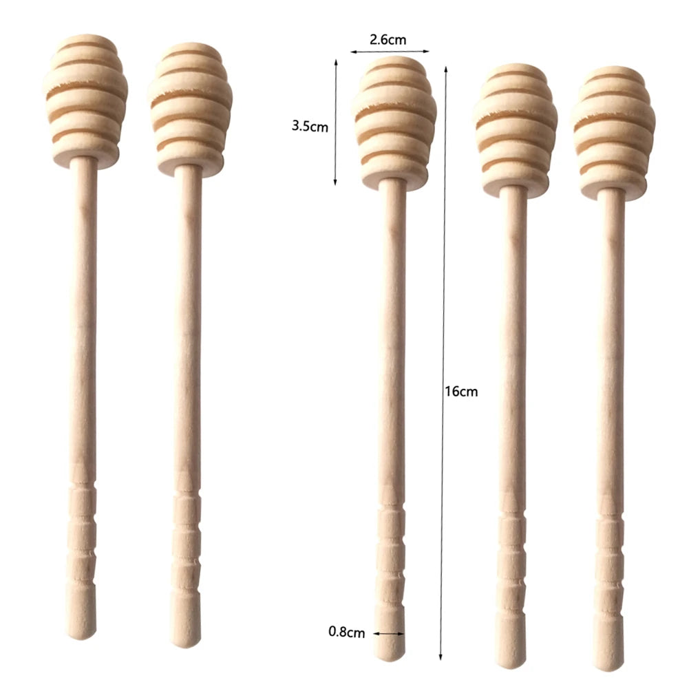 Ensemble de cuillères à miel et de barres de mélange en bois - 50/2/1 pièces