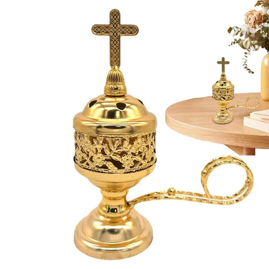 Retro Brass Cross Incense Burner