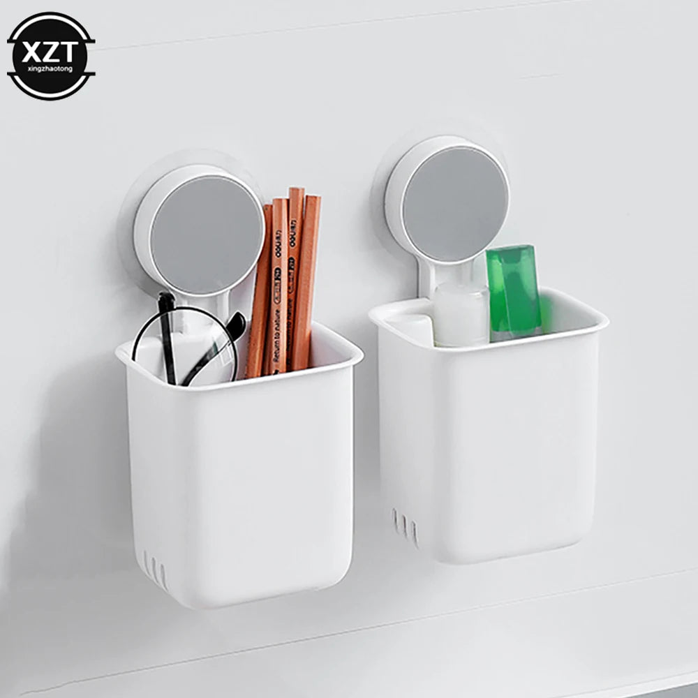 Portable Wall-Mounted Toothbrush & Toothpaste Holder